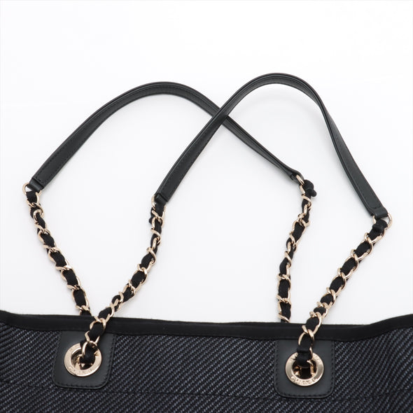 Chanel Black Deauville MM Chain Tote Bag [Clearance Sale]