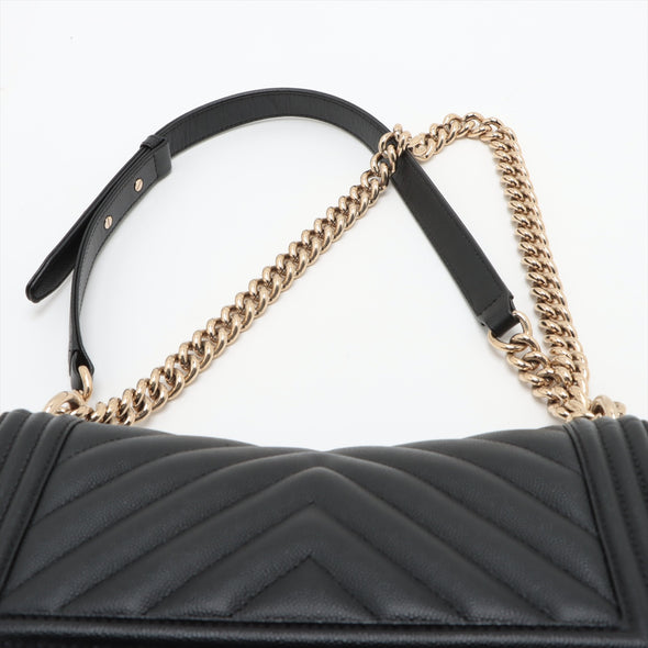 Chanel Black Caviar Leather Boy Chanel Handbag [Clearance Sale]