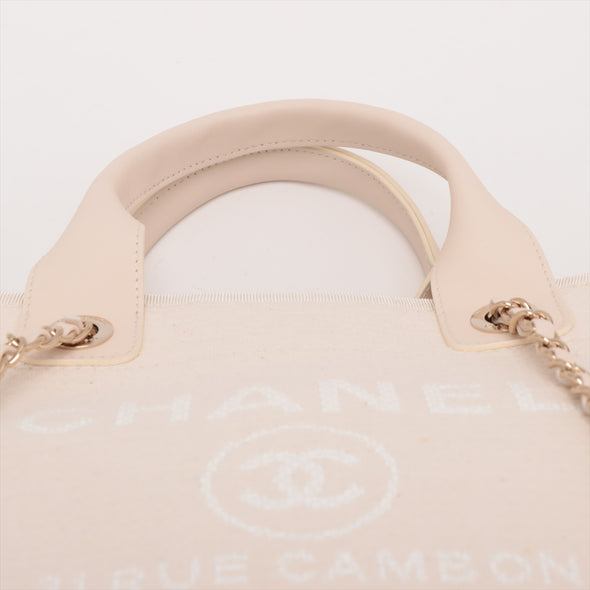 Chanel Beige Deauville MM Chain Tote Bag [Clearance Sale]