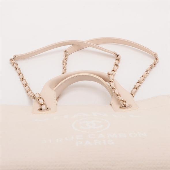 Chanel Beige Deauville MM Chain Tote Bag [Clearance Sale]