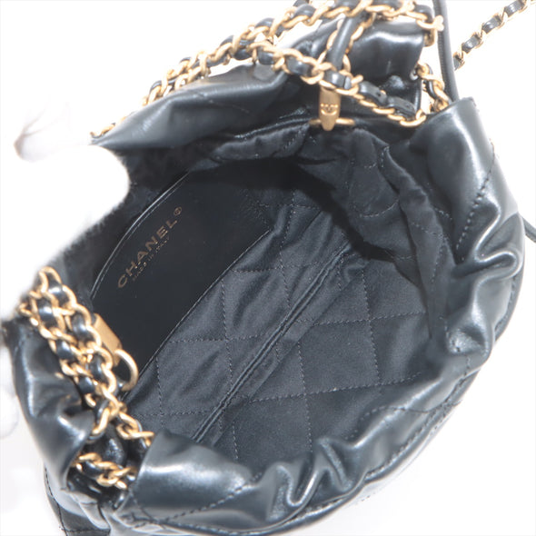 Chanel Black Leather Chanel 22 Small handbag [Clearance Sale]