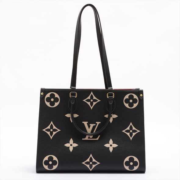 Louis Vuitton Black Beige Bicolor Empreinte Leather OnTheGo MM [4-Month Instalment Plan]