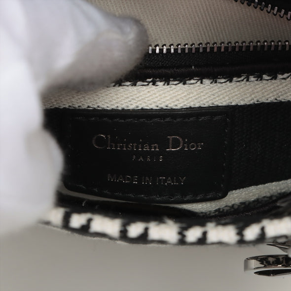 Christian Dior Black X White Embroidery Mini Lady D-Lite Bag [Clearance Sale]