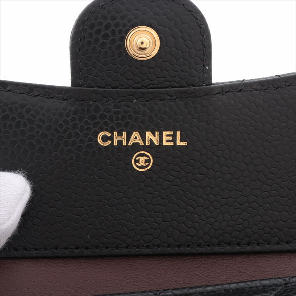 Chanel Black caviar Leather Compact Wallet [Clearance Sale]