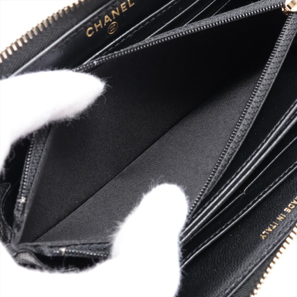 Chanel Black Nappa Leather Chanel 19 Zip Wallet [Clearance Sale]