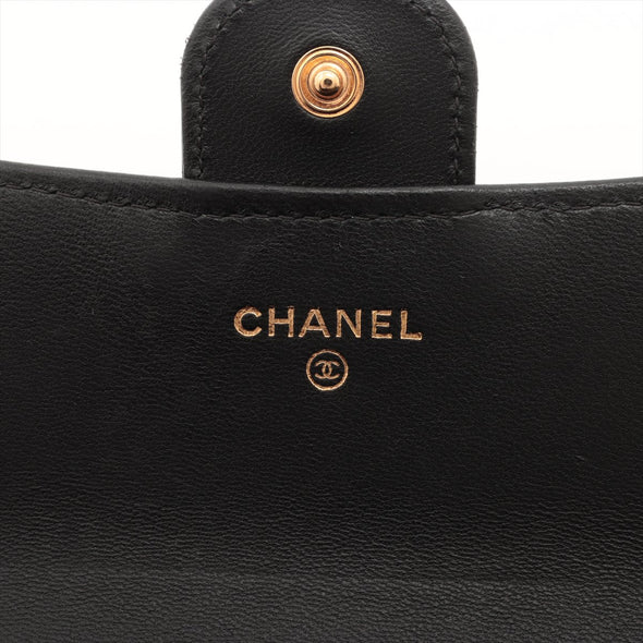 Chanel Black Nappa Leather Long Flap Wallet [Clearance Sale]