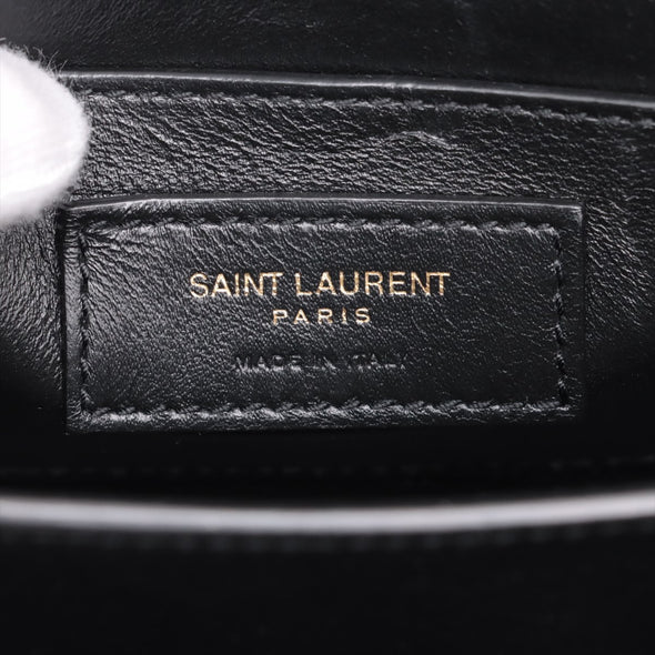 Saint Laurent Black Grained Leather Cassandra Mini Top Handle Bag [Clearance Sale]