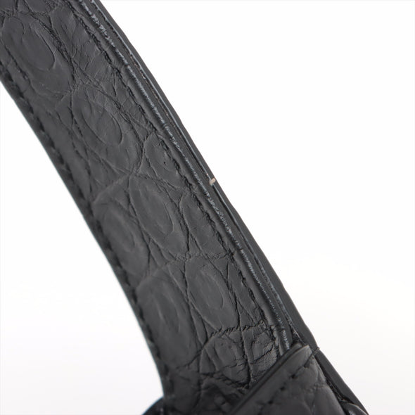 Saint Laurent Black Crocodile Embossed Leather LE 5 A 7 [Clearance Sale]