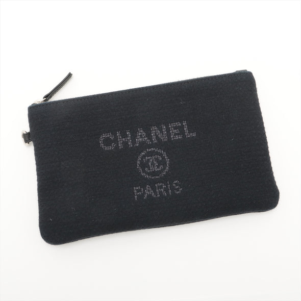 Chanel Black Canvas Deauville MM Chain Tote [Clearance Sale]