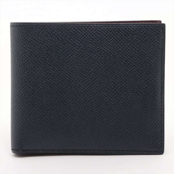 Hermes Navy Brown Leather MC2 Copernic Compact Wallet [Clearance Sale]