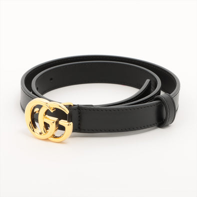 Gucci Black Leather GG Marmont Thin Belt (70/28) [Clearance Sale]