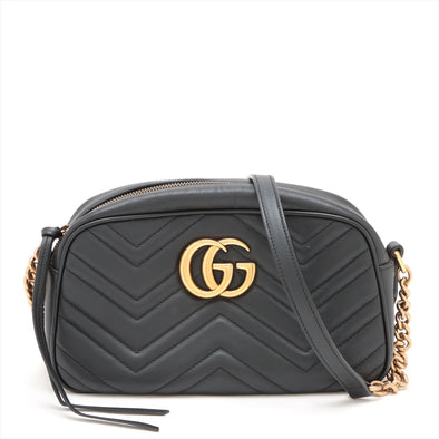 Gucci Black Leather GG Marmont Small Shoulder Bag [Clearance Sale]