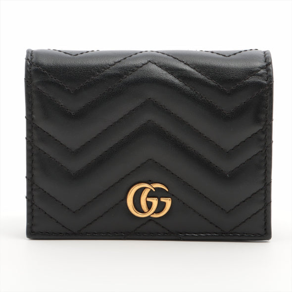 Gucci Black Leather GG Marmont Card Case Wallet [Clearance Sale]