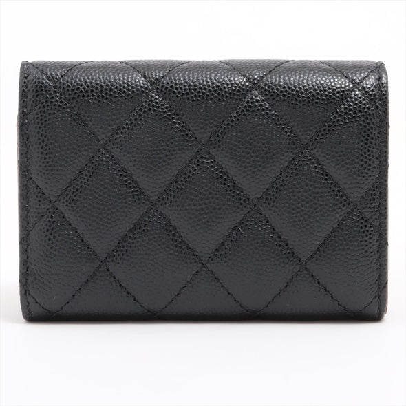 Chanel Black Caviar Leather Compact Wallet [Clearance Sale]