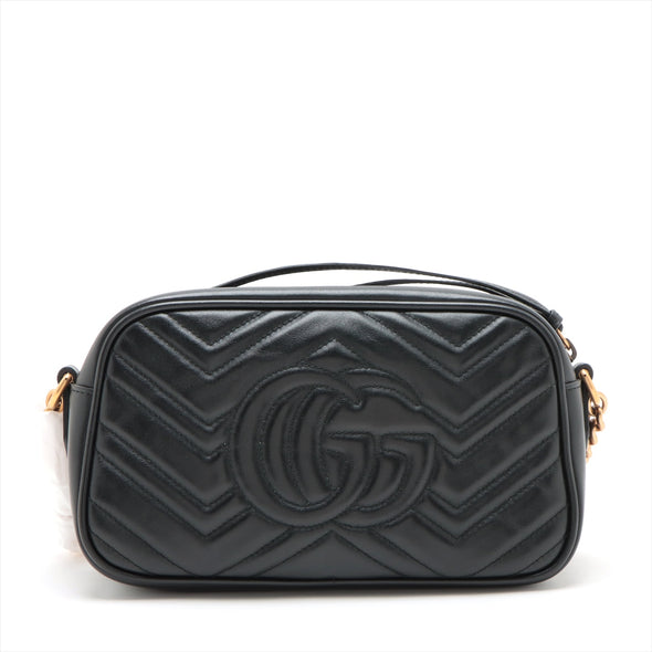 Gucci Black Leather GG Marmont Small Shoulder Bag [Clearance Sale]