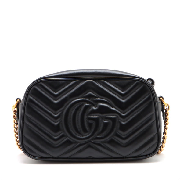 Gucci Black GG Marmont Leather Small Shoulder Bag [Clearance Sale]