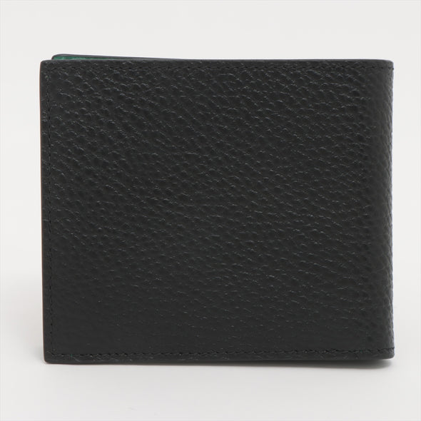 Gucci Black Green Leather Interlocking G Bifold Coin Wallet [Clearance Sale]