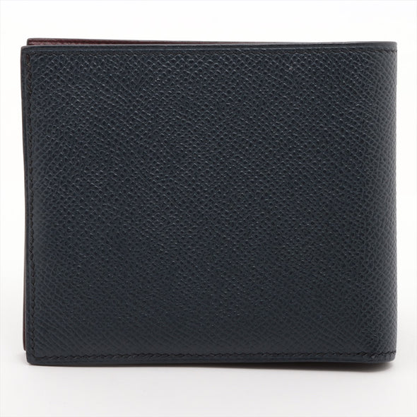 Hermes Navy Brown Leather MC2 Copernic Compact Wallet [Clearance Sale]