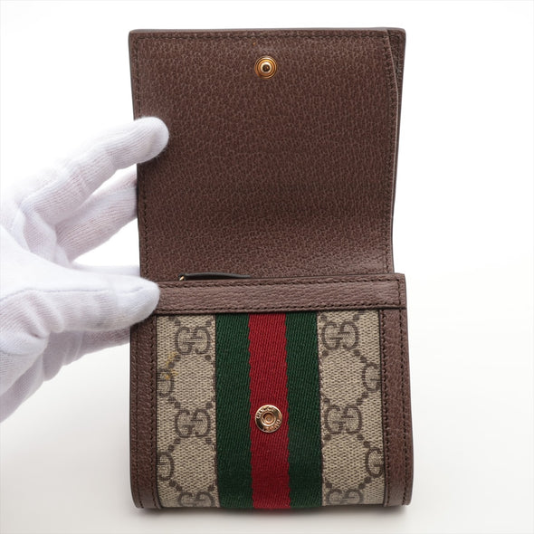 Gucci Brown GG Supreme Ophidia Medium Wallet  [Clearance Sale]