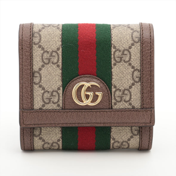 Gucci Brown GG Supreme Ophidia Medium Wallet  [Clearance Sale]