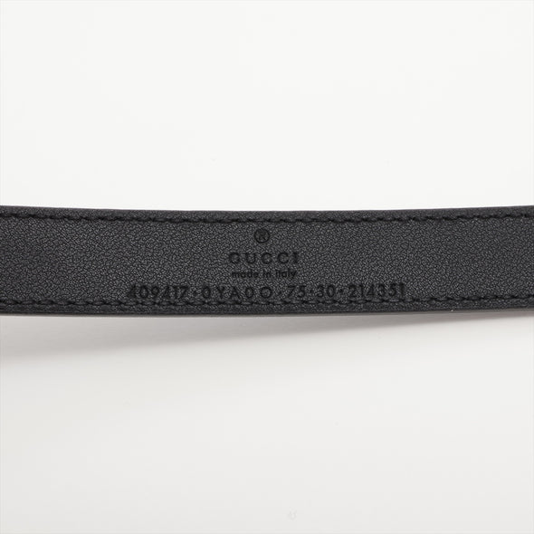 Gucci Black Leather GG Marmont Thin Belt [Clearance Sale]