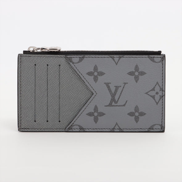 Louis Vuitton Grey Taigarama Coin Card Holder  [Clearance Sale]