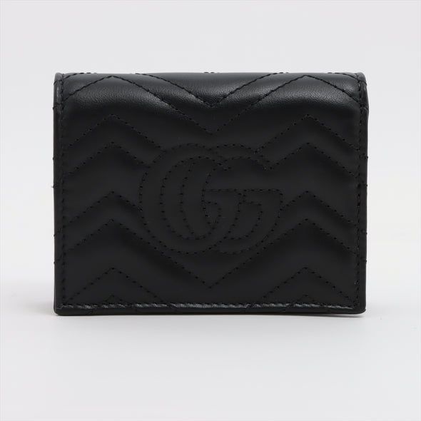 Gucci Black Leather GG Marmont Card Case Wallet  [Clearance Sale]