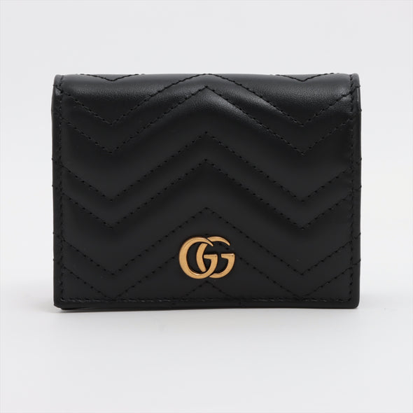 Gucci Black Leather GG Marmont Card Case Wallet  [Clearance Sale]