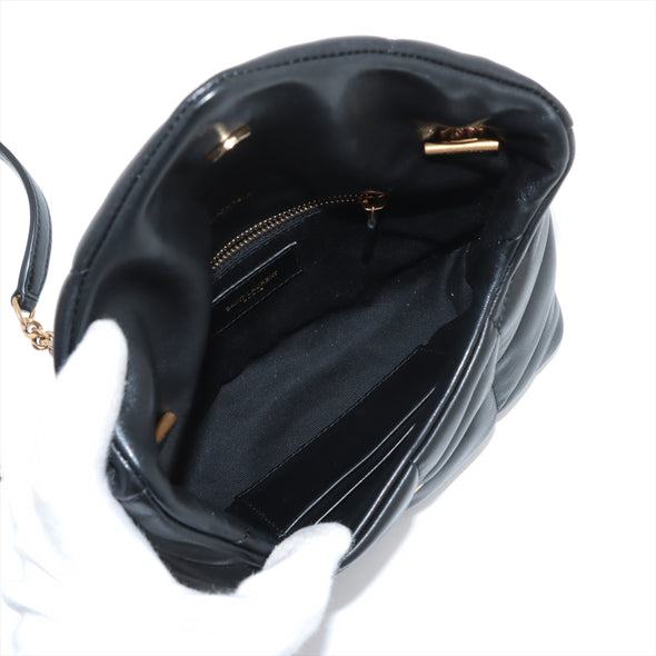 Saint Laurent Black Leather Toy Puffer Bag [Clearance Sale]