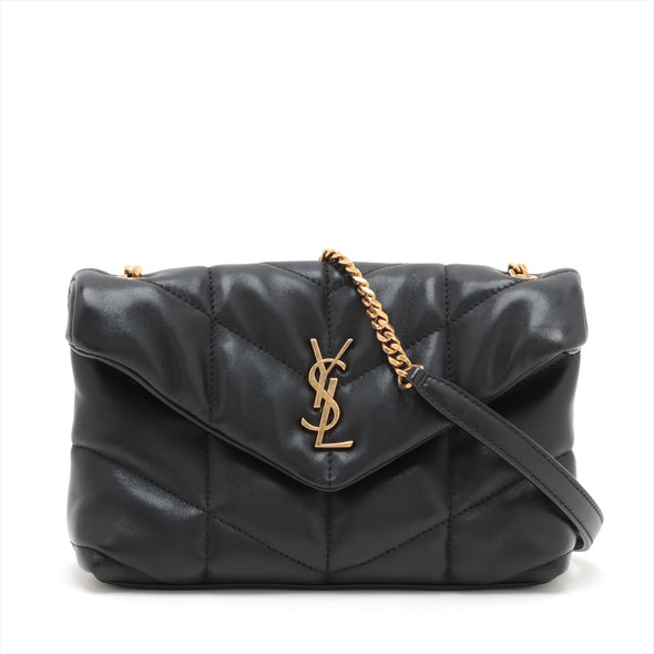 Saint Laurent Black Leather Toy Puffer Bag [Clearance Sale]