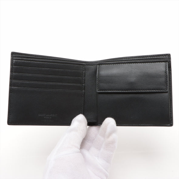 Saint Laurent Black Crocodile Embossed Leather Paris East/West Wallet [Clearance Sale]