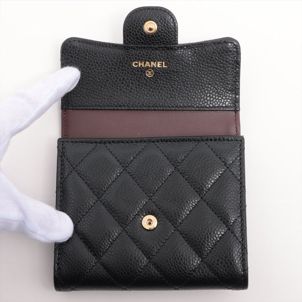 Chanel Black Caviar Leather Classic Small Flap Wallet [Clearance Sale]