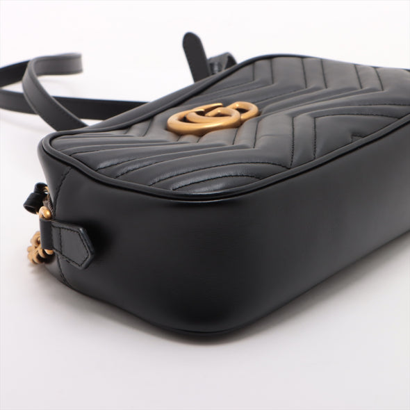 Gucci Black GG Marmont Leather Small Shoulder Bag [Clearance Sale]