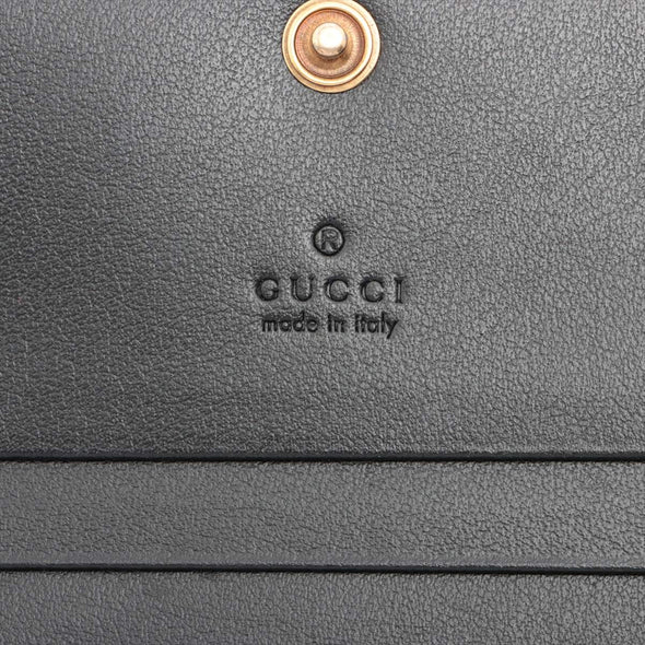 Gucci Black Leather GG Marmont Card Case Wallet [Clearance Sale]