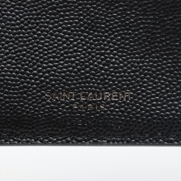 Saint Laurent Black Grained Leather Cassandre East/ West Wallet [Clearance Sale]