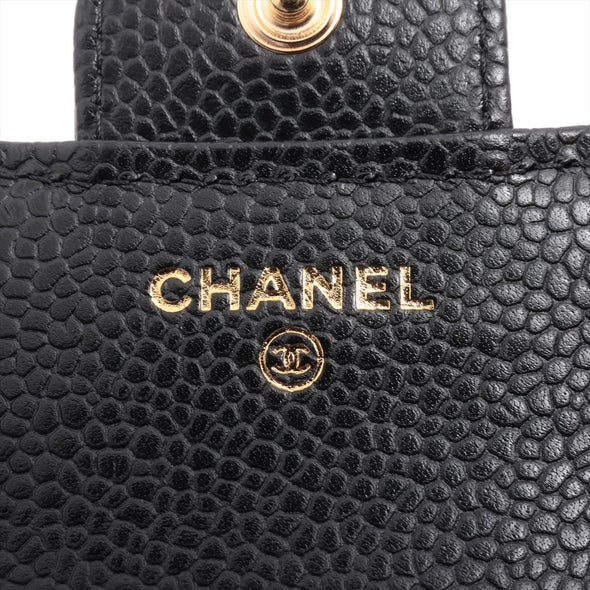 Chanel Black Caviar Leather Classic Small Flap Wallet [Clearance Sale]