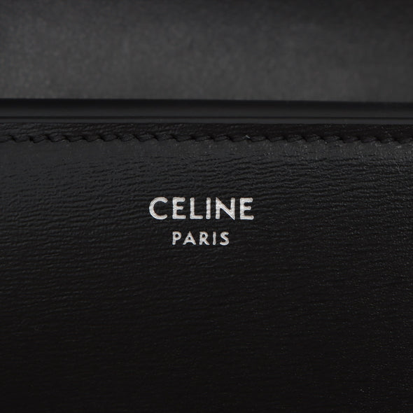 Celine Black Leather Triomphe Small Flap Wallet [Clearance Sale]