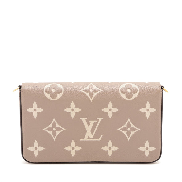 Louis Vuitton Tourterelle Monogram Empreinte Leather Felicie [Clearance Sale]