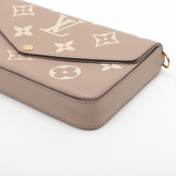 Louis Vuitton Tourterelle Monogram Empreinte Leather Felicie [Clearance Sale]