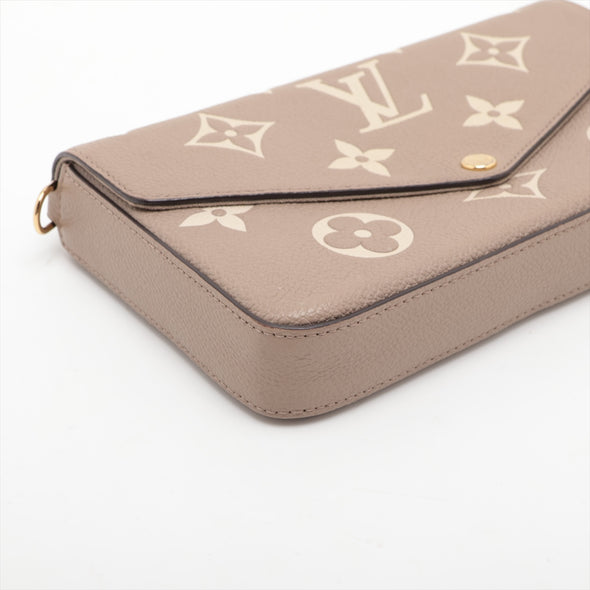 Louis Vuitton Tourterelle Monogram Empreinte Leather Felicie [Clearance Sale]