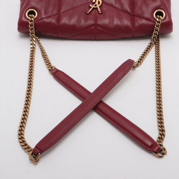 Saint Laurent Red Nappa Leather Small Puffer Bag [Clearance Sale]