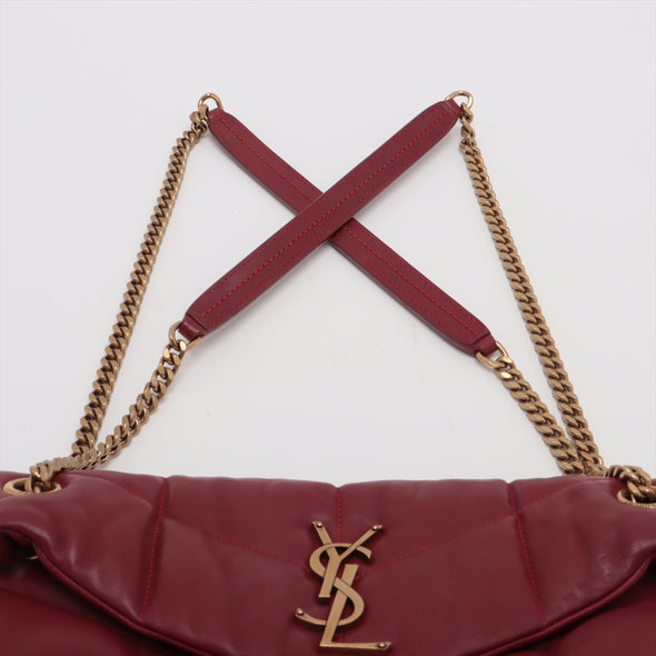 Saint Laurent Red Nappa Leather Small Puffer Bag [Clearance Sale]