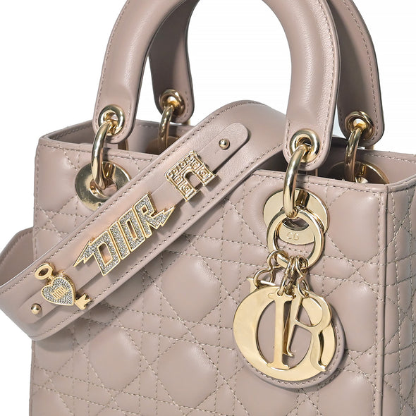 Beige Cannage Lambskin Small Lady Dior (Rented Out)