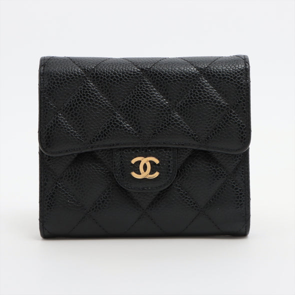 Chanel Black Classic Caviar Small Flap Wallet [Clearance Sale]