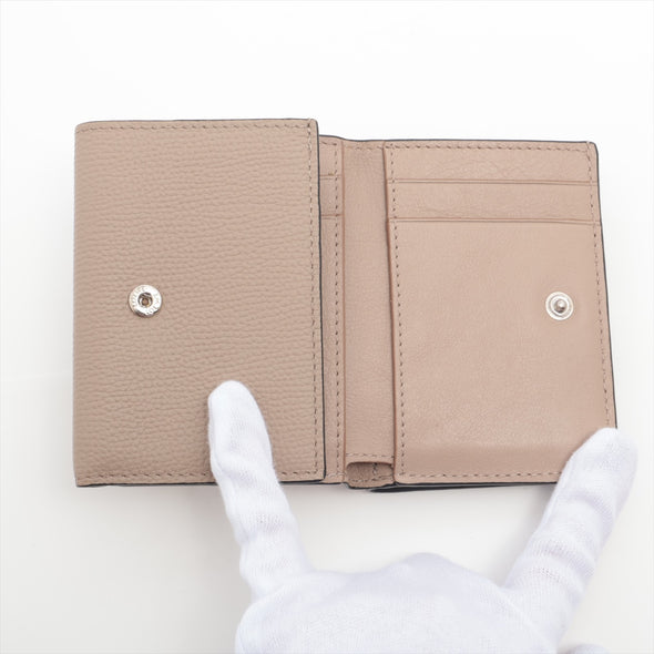 Loewe Sand Pebble Grain Calfskin Leather Anagram Trifold Wallet [Clearance Sale]