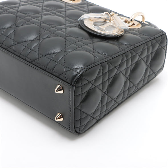 Christian Dior Black Cannage Lambskin Leather Small Lady Dior [Clearance Sale]