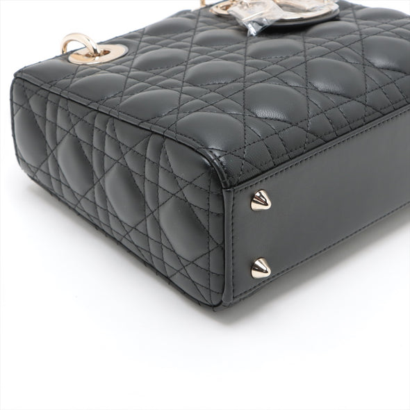 Christian Dior Black Cannage Lambskin Leather Small Lady Dior [Clearance Sale]