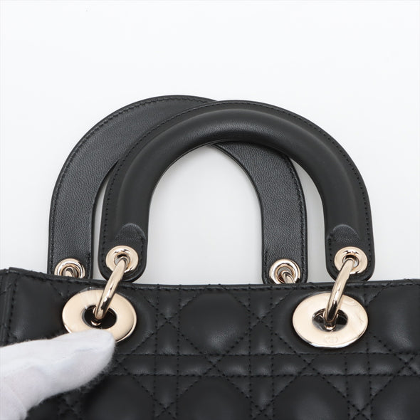 Christian Dior Black Cannage Lambskin Leather Small Lady Dior [Clearance Sale]