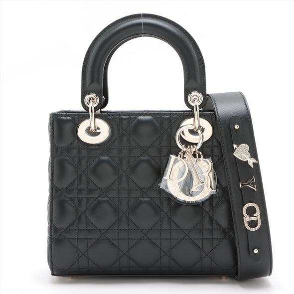 Christian Dior Black Cannage Lambskin Leather Small Lady Dior [Clearance Sale]