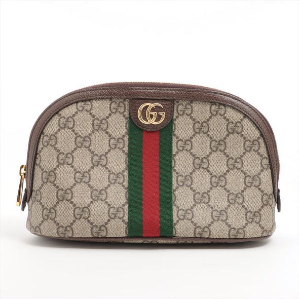 Gucci Brown Ophidia GG Supreme Large Cosmetic Case  [Clearance Sale]